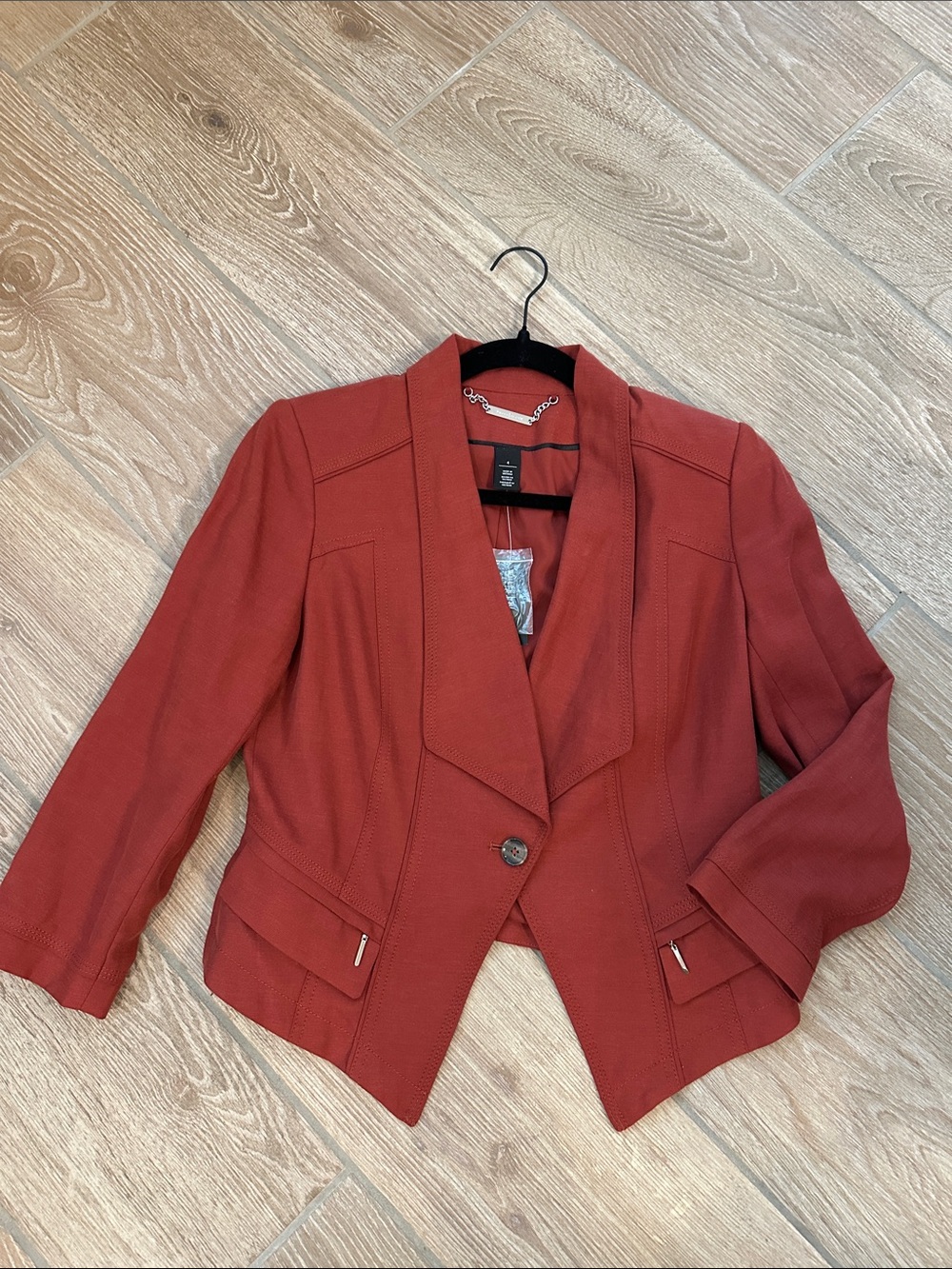 White House Black Market Rust Red Single-Button Blazer